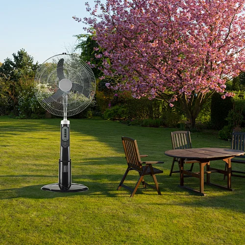 solar rechargeable standing fan